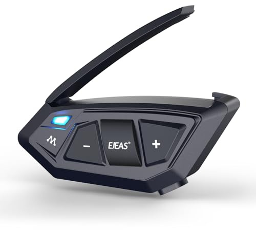 EJEAS MS20 Mesh 3.0 Sistema de Comunicación de Intercomunicación para Casco de Moto, Bluetooth 5.1 con Cancelación de Ruido CVC, para 20 Personas Que Hablan Simultáneamente Completo (1 Paquete)