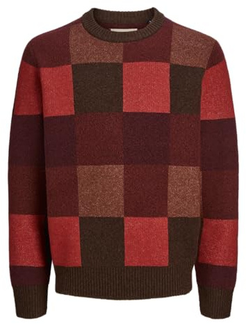Jack & Jones Jprblugingham Knit Crew Neck Maglione da Uomo, Winery, S