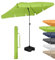 FARE Sonnenschirm Größe L rechteckig - 200 cm Durchmesser - UV-Schutz 50+ für Balkon Garten Terrasse Sommer - Titan-Finish Knickvorrichtung Drehfeststeller inkl. Tragetasche (grasgrün)
