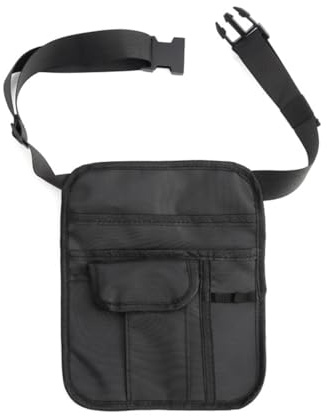 LONG XIN SERIES 1PCS Restaurant Waitress Accessories Bag with Adjustable Belt Black Server Apron Utility Restaurant Waiter Waist Money Pouch for Restaurants Hotels Bars Waitstaff, Black, Modern