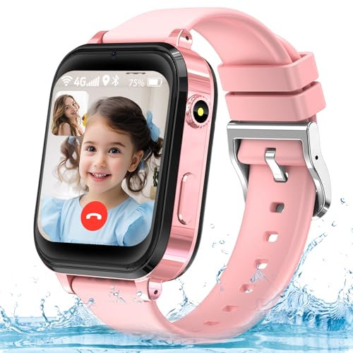 clleylise 4G Smartwatch Kinder mit GPS und Telefon, Kinder Smartwatch, Armbanduhr Kinder Junge, Smart Watch Kinder, Kinderuhr mit Voice Chat/HD-Videoanruf/SOS/Wasserdicht/Spiel/Wecker