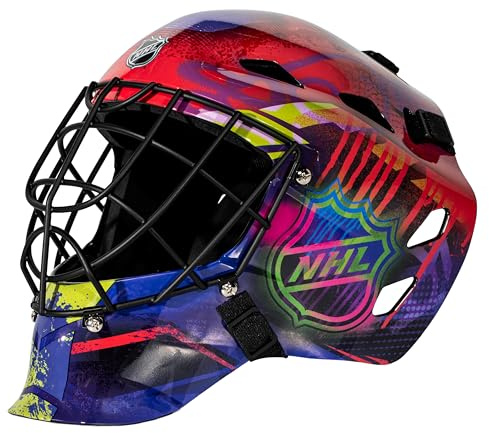 Franklin Sports NHL Youth Street Hockey Goalie Masks - GFM1500 Outdoor + Street Hockey Goalie Mask for Kids - Perfect for Outdoor + Indoor Games - Adjustable One Size Junior - Graffiti