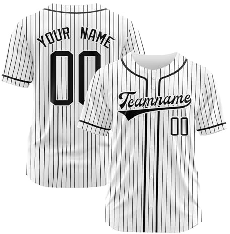 Foweknow Maglietta da baseball da uomo, personalizzata, con nome e numero individuali, leggera, traspirante, per corsa, palestra, jogging, allenamento, bianco, XL