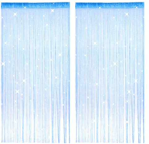 2 Pezzi Tenda a Fili per Porta, 100 x 200 cm Tenda Antimosche, Blu