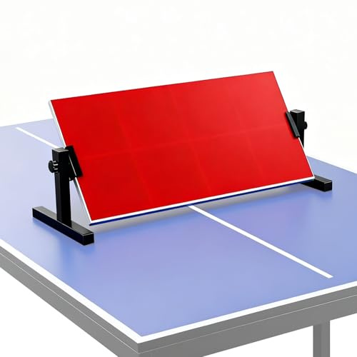 Table Tennis Rebound Board with 8 Rubber Blocks, 360° Adjustable Ping Pong Rebounder Board, Self Training Equipment Ping Pong Trainer with T-shaped Brackets for Home Clubs & Schools 66 x 33 cm