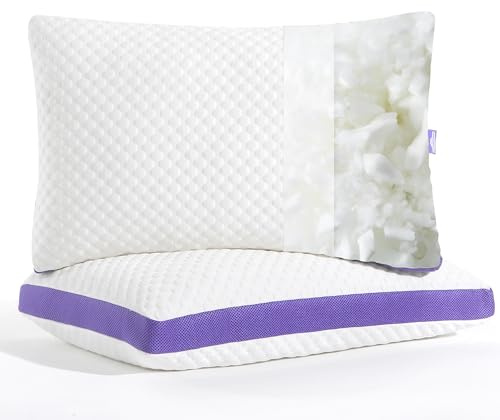 DWR Oreiller 50x75 cm (1er Set),Oreiller Ergonomique en Mousse à Mémoire de Forme, Coussin de Nuit Réglable avec Fermeture Éclair, Housse Amovible et Lavable