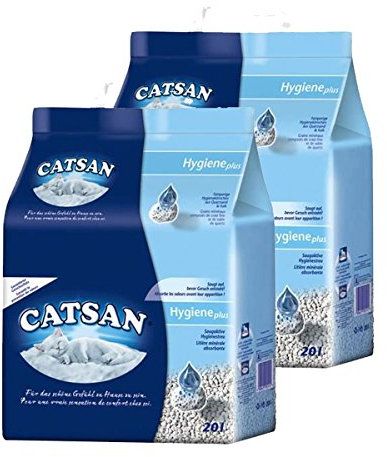 Catsan Hygiene nicht klumpendes Katzenstreu, 2 Packungen (2 x 20l)