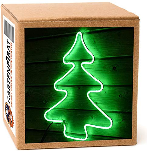 Gartenpirat Neon Lichtschlauchfigur Tannenbaum 54x42 cm 240 LED grün Timer aus Metallgestell Weihnachstdeko Weihnachtsfigur beleuchtet für innen außen