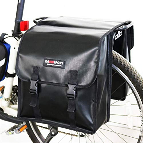 TentHome Fahrradtasche Gepäckträger Satteltasche Gepäcktasche Fahrrad Gepäckträgetasche Rücksitztasche Doppelpacktasche, 40L, Cycling Zubehör (Schwarz)