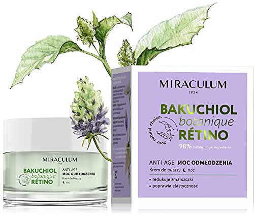 Miraculum Bakuchiol Anti-Aging Verjüngende Nachtcreme – Vitamin E-Creme für das Gesicht – Verjüngende Nachtgesichtscreme – Anti-Age Falten-Nachtcreme mit Vitamin A und Sheabutter - 50 ml