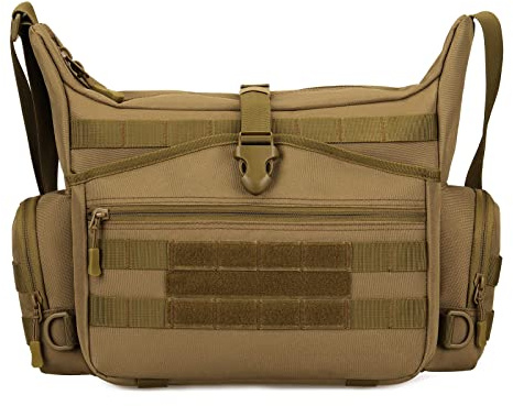 HUNTVP Táctical Mochila de Bandolera Militar Mochila de Hombro MOLLE Crossbody Bag Sling Mochila de Pecho Mochila Asalto Mochila Bolso de Múltiple Función, Typ-1 Marrón