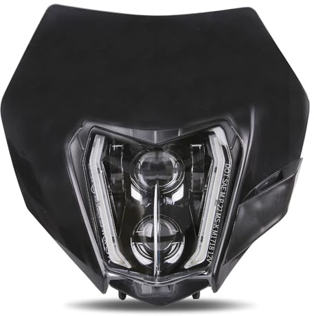 RAMJET4X4 LED Motorcycle Headlight Dirt Bike DRL Headlamp with Bezel Compatible With Motocross Pit Bike Enduro ATV Supermoto 150 250 350 450 500 SX XCW EXC SXF XC SMC R 690