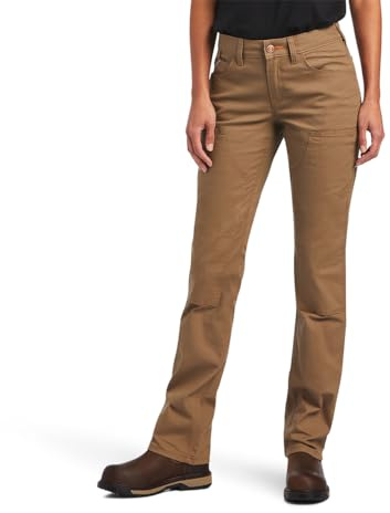ARIAT Women's Rebar DuraStretch Made Tough Double Front Pant, Field Khaki, Size 31 Short