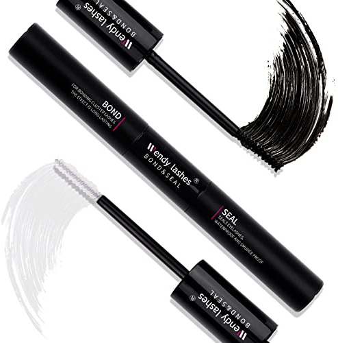 Lash Bond and Seal for Eyelash Cluster: Wendy, Using at Home, 2 in 1 Glue, DIY, Strong & Flexible Hold, 5ml Black Bond, 5ml Clear Seal