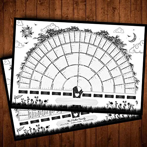 JTLB Family Tree Chart To Fill In - 6 Generation Genealogy Poster - Blank Fillable Ancestry Chart (White1)