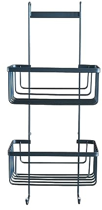 Douceur d'Intérieur, Servitore Doccia 2 Cesti Da Sospensione, Cablato Premium Nero, Metallo