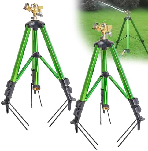 BAUSATZ Outdoor Water Sprinkler with Brass Head - 360° Rotating, Adjustable, Heavy Duty