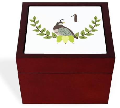 CafePress Partridge Pear Tree Memory Keepsake Jewelry Box, 5x5x3.75