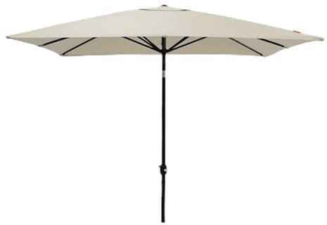 Juanito Sonnenschirm, gerade, quadratisch, neigbar, 300 x 300 cm, Maße 3 x 3 m: große Schattenfläche, Öffnung mit Kurbel, professionelles Gewebe, 240 g/m², UV-beständig, elfenbeinfarben, beige