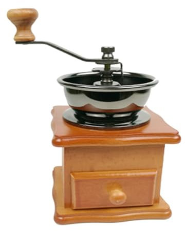 Zjyufy Manual Coffee Grinder, Adjustable Coarseness Vintage Coffee Bean Grinder, Retro Antique Wooden Hand Coffee Mill Grinder for Espresso Pour Over French Press