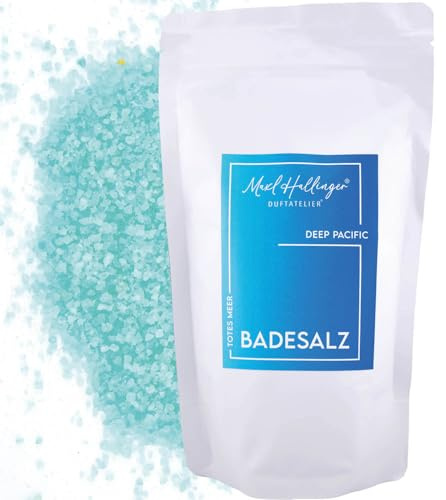 Hallingers Genuss Manufaktur Badesalze Geschenk - Badezusatz mit Totes Meer Badesalz Edition Maxl Hallinger, Badekristalle Fußbad Deep Pacific, Geschenkidee für Frauen Männer