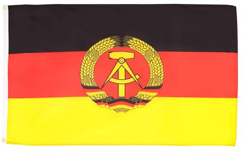 AZ FLAG Lote de 10 banderas de Alemania del Este – 150 x 90 cm – Bandera alemana – Rda 100% poliéster con ojales metálicos integrados