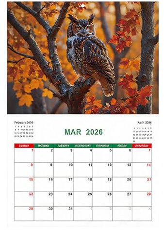 Calendario mensual 2026 | Calendario de pared 2026 Con 12 Meses - Herramienta de planificación personal de gestión del tiempo para tareas Objetivos Citas Planificación de vacaciones
