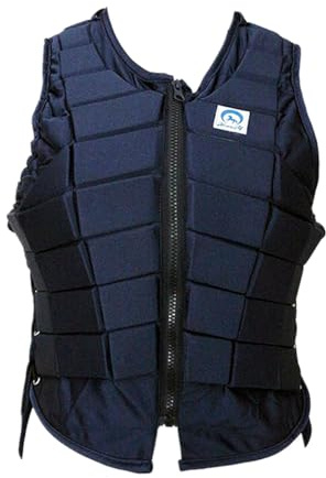 UNISTRENGH Horse Riding Safety Vest Eventing Equestrian Horse Riding Training Foam Padded Protective Gear for Adults Body Protector (Navy Blue, Small)