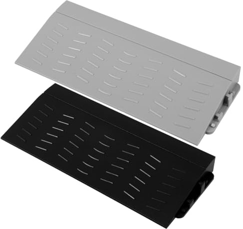 Amosfun 2Pcs Plastic Threshold Ramp for Robot Vacuum Doorways Step Mat | Universal Fit for Sweeping Robot Entryways, Non-Slip Surface, Fast Install, Two-Piece Pack for Home Thresholds