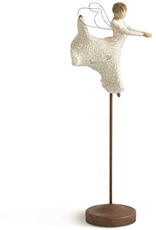 Willow Tree Dance of Life Angel, Dancing Twirling The Magical Miracle of Life, Elevated Angel Carved with Symbols of Nature & Renewal, Sculpted Hand-Painted Figure for Classic Nativity Collection