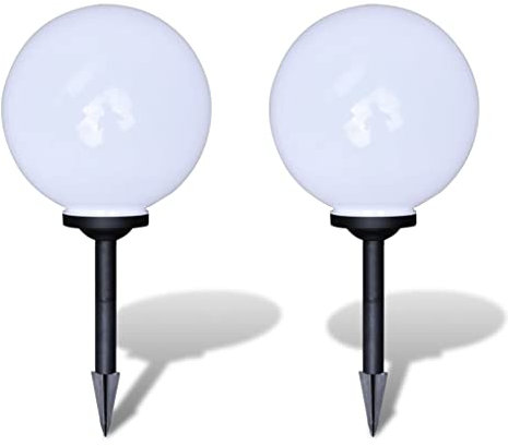 vidaXL 2X Lampione Solare a LED da Giardino 30cm Luce Lampada Illuminazione Esterni
