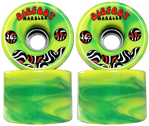 Bigfoot Marbles Swirl, Green/Yellow, 76mm
