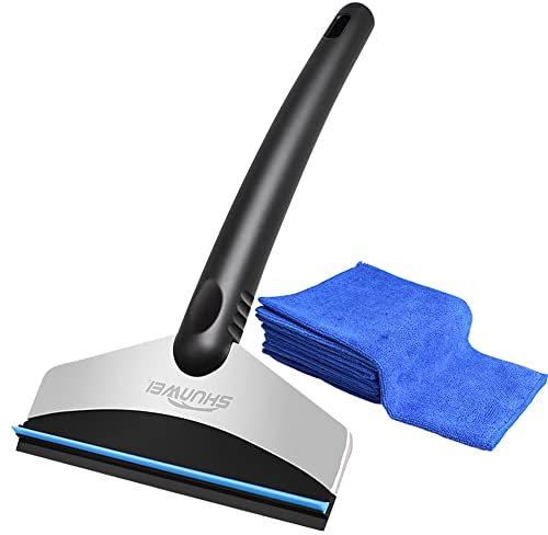 JTENG Raschietto per Ghiaccio, Acciaio Inossidabile Pala da Neve e Striscia di Tergicristallo TRP, Raschietto Multiuso per Rimuovere Il Ghiaccio per Auto(+ Asciugamano)