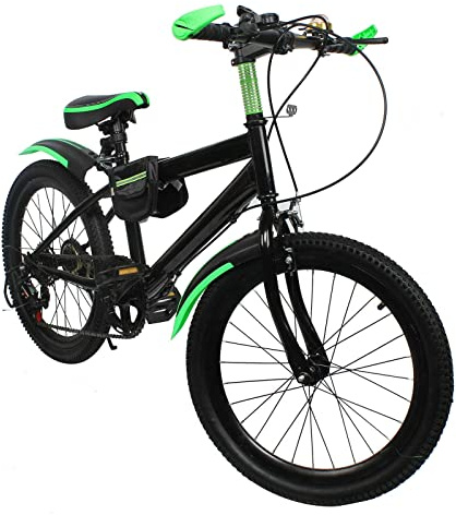 Esyogen mountainbike män och kvinnor cyklar 20 tums dubbel skivbroms hårt stål mountainbike, hård ram, grön, lastkapacitet: 85 kg