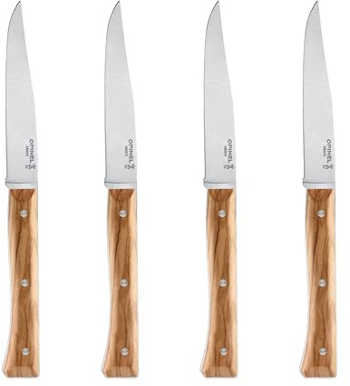 Opinel Facette Olive 254646 Table Knife Set of 4 Made of Stainless MA5 Steel