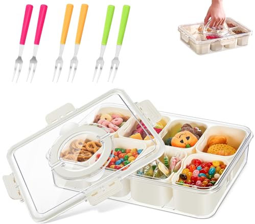 Dispenser Caramelle，Vassoio da Portata Diviso Snack Box 8 Contenitori per Alimenti Singoli per Caramelle, Frutta, Noci, Snack Può Essere Utilizzato a Casao in Campeggio
