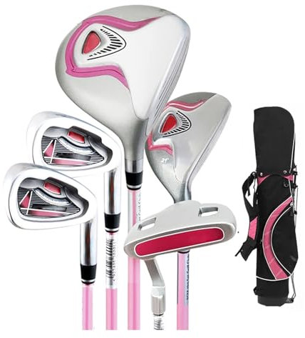 Golf-Trainingsset for Mädchen, komplettes Golfschläger-Set for Kinder, for Mädchen in 3 Altersgruppen – rechte Hand (Color : Pink, Size : 9)