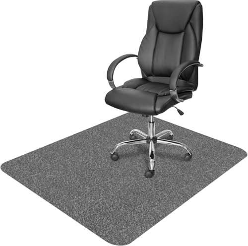 EUZLABBY Protector Suelo Silla Ruedas,105x120 cm,Gris Oscuro Alfombra Silla Ruedas,Alfombrilla Protectora para Silla de Oficina,Resistente a los arañazos para parqué y Suelos Duros,Silla de Oficina.