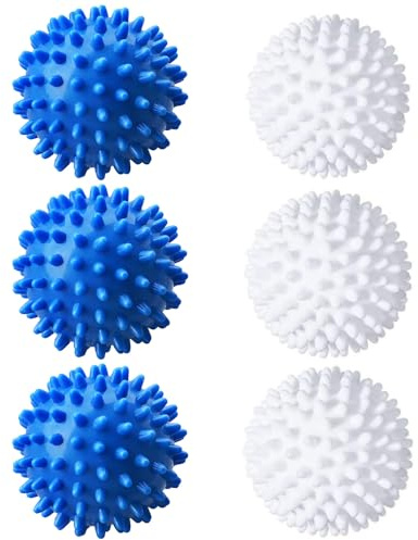 Dryer Balls Tumble Dryer Balls 6 Pc Blue Laundry Balls for Tumble Dryer Reusable Laundry Balls Tumble Dryer Ball - Clothes Will Come Out Soft Fluffy Quick Drying Time, Eco Friendly Softener Balls