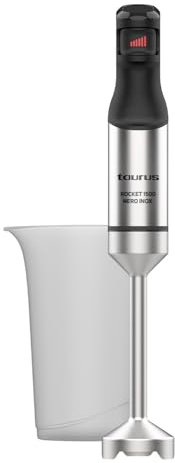Taurus - Batidora Rocket 1500 Nero Inox | 1500W |regulador de potencia |diseño ergonómico |varilla y cuchillas de acero inoxidbale |campana anti salpicaduras |apto lavavajillas