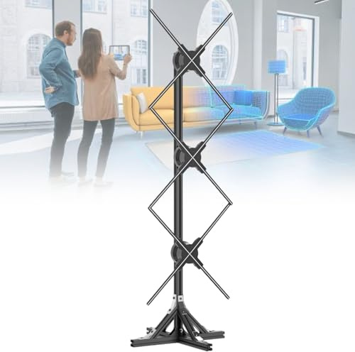 XAoSCd Macchina di Proiezione Olografica Rotante 1X3, per Trasporto Urbano, Ospedali, Videoproiettore di Animazione Olografica di Tipo Splicing 3D 624 Perline LED,