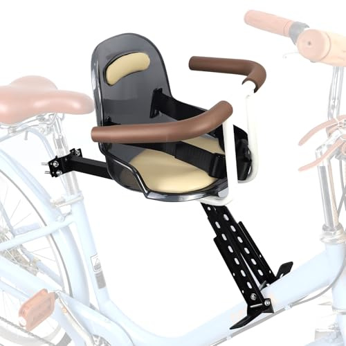 MAKELEN Front Child Bike Seat,Foldable Front Mounted Kids Bike Seat for City Bicycles Hybrid Cruiser Bicycles Mountain Bike