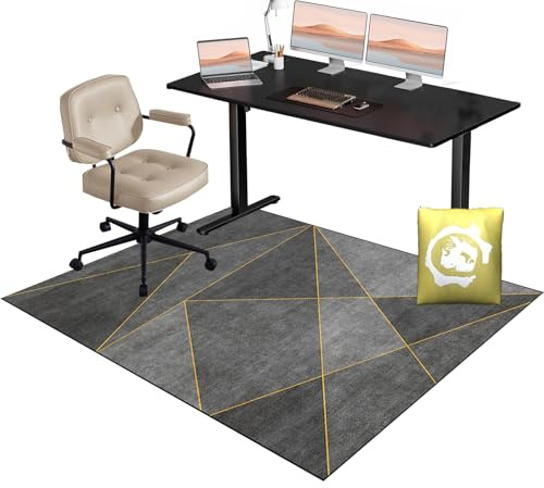 Tappetino protettivo per pavimenti e pavimenti duri, 140 x 160 cm, tappetino per sedia da gioco da ufficio, resistente, tappetino antiscivolo per sedie a rotelle