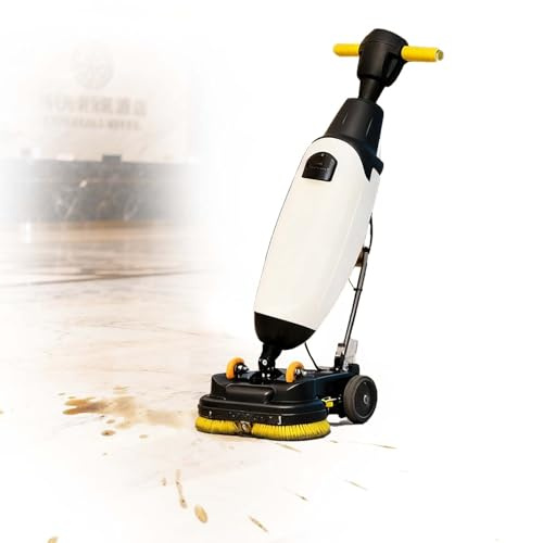 zhenmaster Professional Walk-Behind Floor Scrubber Automatic Squeegee Dryer System for Terrazzo, Large Area Floor Scrubber Marble and Luxury Vinyl Tile Commercial Spaces(White)