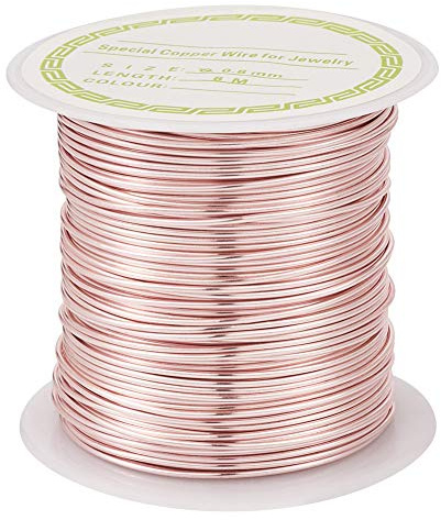 Craftdady 8M x 0.8mm Copper Wire Long Lasting Plated Rose Gold Tarnish Resistant Craft Wire For Sculpting Armature Jewellery Making