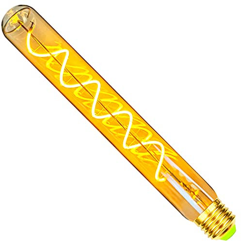 TIANFAN Bombillas Led Vintage, tubo de ensayo largo, bombilla Led de filamento espiral regulable de 4W,decorativa E27 de 220-240V (225mm)
