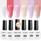 JODSONE 10ml Gel Gel Set di smalti per unghie 6 colori pallidi Bianco Rosso pallido Rosa tenue Nudo naturale Viola pallido Rosa fresco Viola Set manicure gel con lampada a LED per nail art