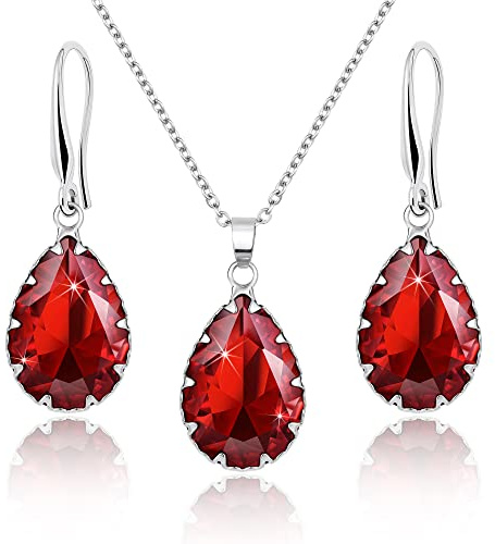 Linawe Ensemble de bijoux, bijoux de mariée, bijoux de mariage, bijoux de mariée, boucles d'oreilles suspendues et pendentifs, collier pour femmes, disponible en argent, or et or rose