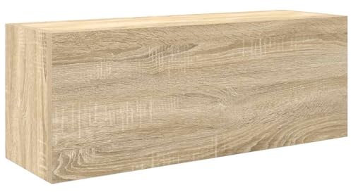 vidaXL Bad-Wandschrank Sonoma-Eiche 80x25x30 cm Holzwerkstoff, Bad-Hängeschrank, Hängeschrank Badezimmer, Wand-Badschrank, Hängeschrank Bad