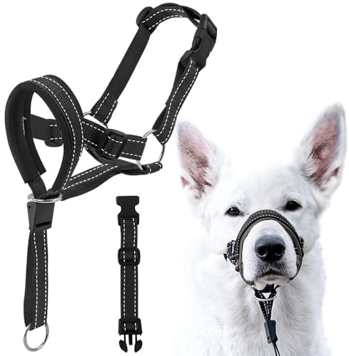TOEECY Halti Cavezza per Impedire Cane Di Tirare Cavezza Cane Guinzaglio Collare Anti-Tiro Regolabile Facilmente Controllabile Addestramento per Cani Comodo e Sicuro per Passeggiate e Allenamento (S)